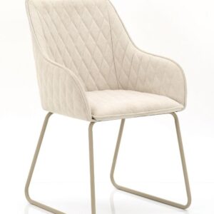 Eetkamerstoel Frisco Drive - beige eetkamerstoel met beige poten - luxe linnen stoel in beige