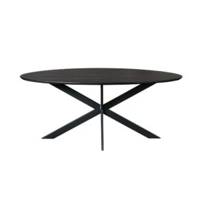 Eiken eettafel Ferris | Ovaal 180 cm | Zwart