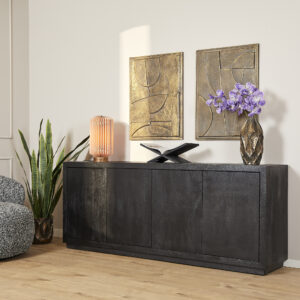 Dressoir Brussel Zwart 4-deurs | 200 cm