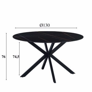 Eettafel Guus 130 zwart