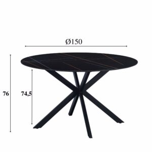 Eettafel Guus 150 zwart