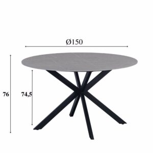 Eettafel Guus 150 grijs