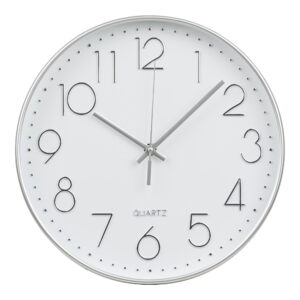 Lalibela Wandklok - Wandklok, zilver, geruisloos uurwerk ø30 cm