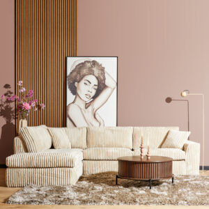 MySofa Teddy | Divan links + 2,5-zits | Beige